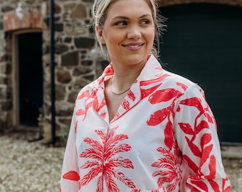 Ensemble de pyjama pour femme en coton biologique, vêtements de détente confortables surdimensionnés, vêtements de nuit décontractés et amples en coton doux, vêtements de nuit taille généreuse, pyjama respirant