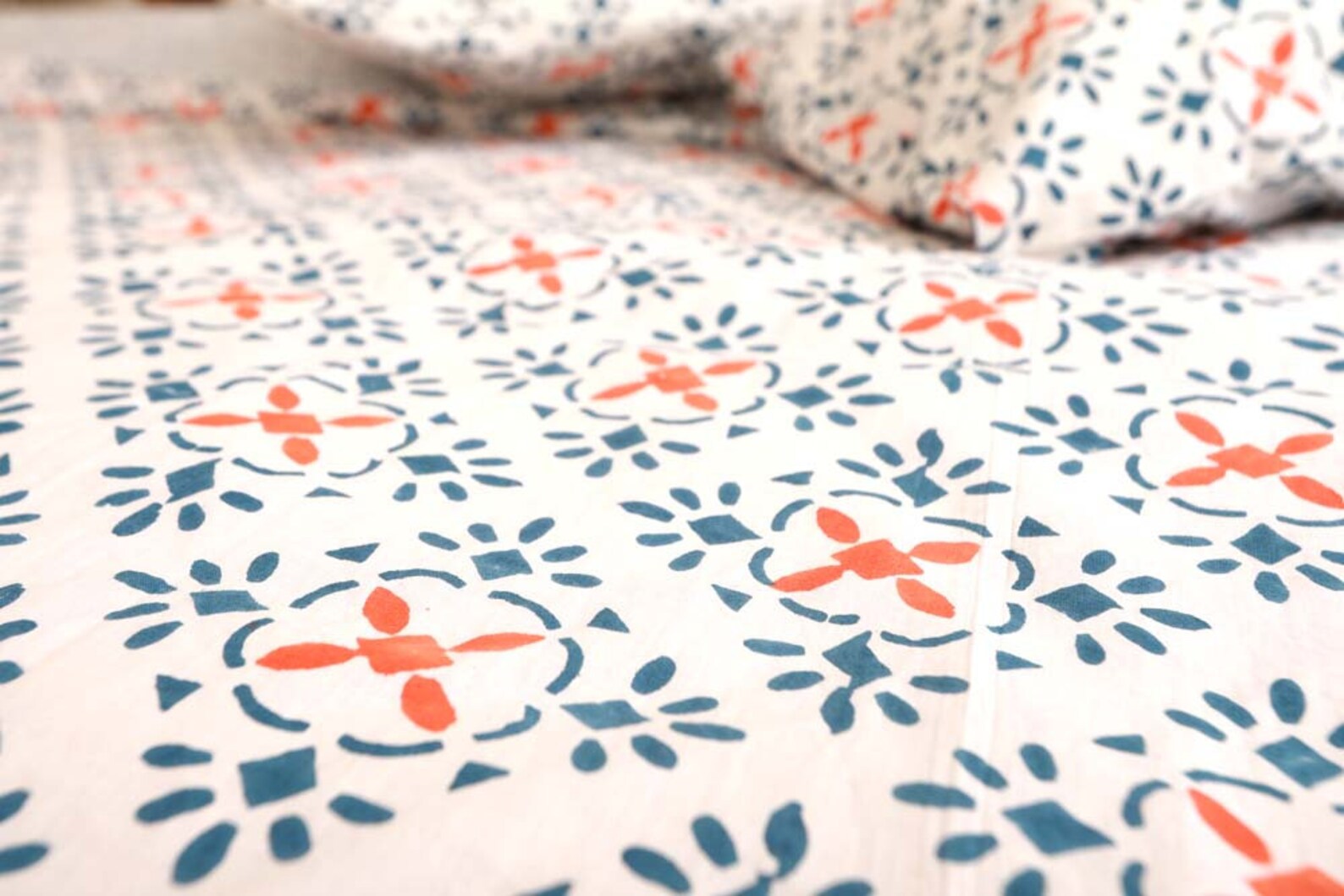 Luxurious Indian Cotton Duvet Cover Setblock Printed Quilt Etsy UK