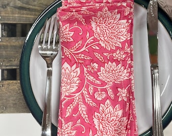 Eco friendly cloth dinner napkins,block printed reusable washable fabric napkins,soft kitchen paperless napkins,Christmas gift,new home gift