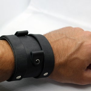 Steampunk Wide Leather Watch Band: Double Buckle Cuff, Custom Lugs