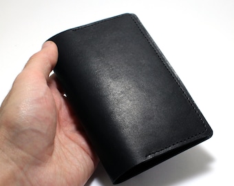 Handmade Matte Leather Passport Cover with Card Holder