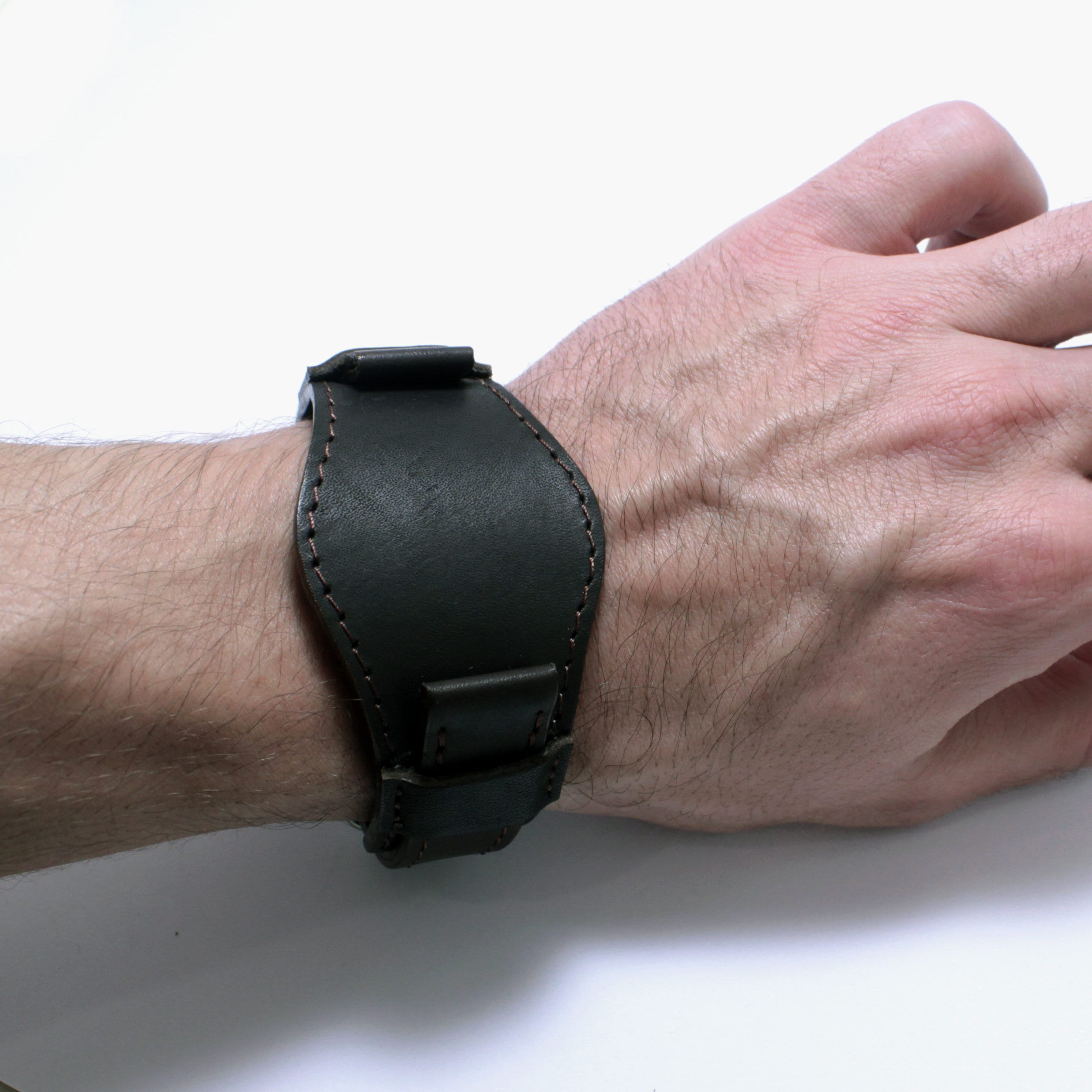 Model A Brown Three Piece Bund Watch Strap With Pad 18mm