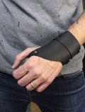 Gauntlet - Extra Wide Leather Bracelet: Thumb & Fist Fixation, Cyberpunk Cuff product logo