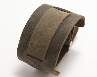 Model C18 - Raw Leather Bund Watch Strap: Soft Unstitched Cuff - 18mm 20mm Lugs