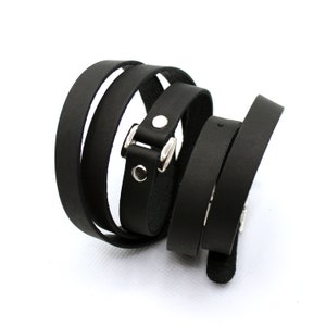 Ketumati - unisex long multi strand leather bangle bracelet adjustable by buckle  |  Cool accessory gift for friend | Woman wrap bracelet