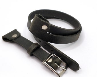 Jetta - Correa de reloj de piel larga rústica de 12 mm, 14 mm, 18 mm, 20 mm y 22 mm con asas de varias vueltas alrededor de la muñeca / Correa de reloj larga para Apple Watch para ella