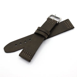 Sandman - Handmade Calfskin Leather Watch Strap: Minimalist Two-Stitch Design