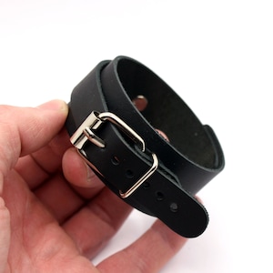 Roller bracelet adjustable leather wristband roll pin buckled  easy to wear design, jewelry gift narrow leather cuff for men or women