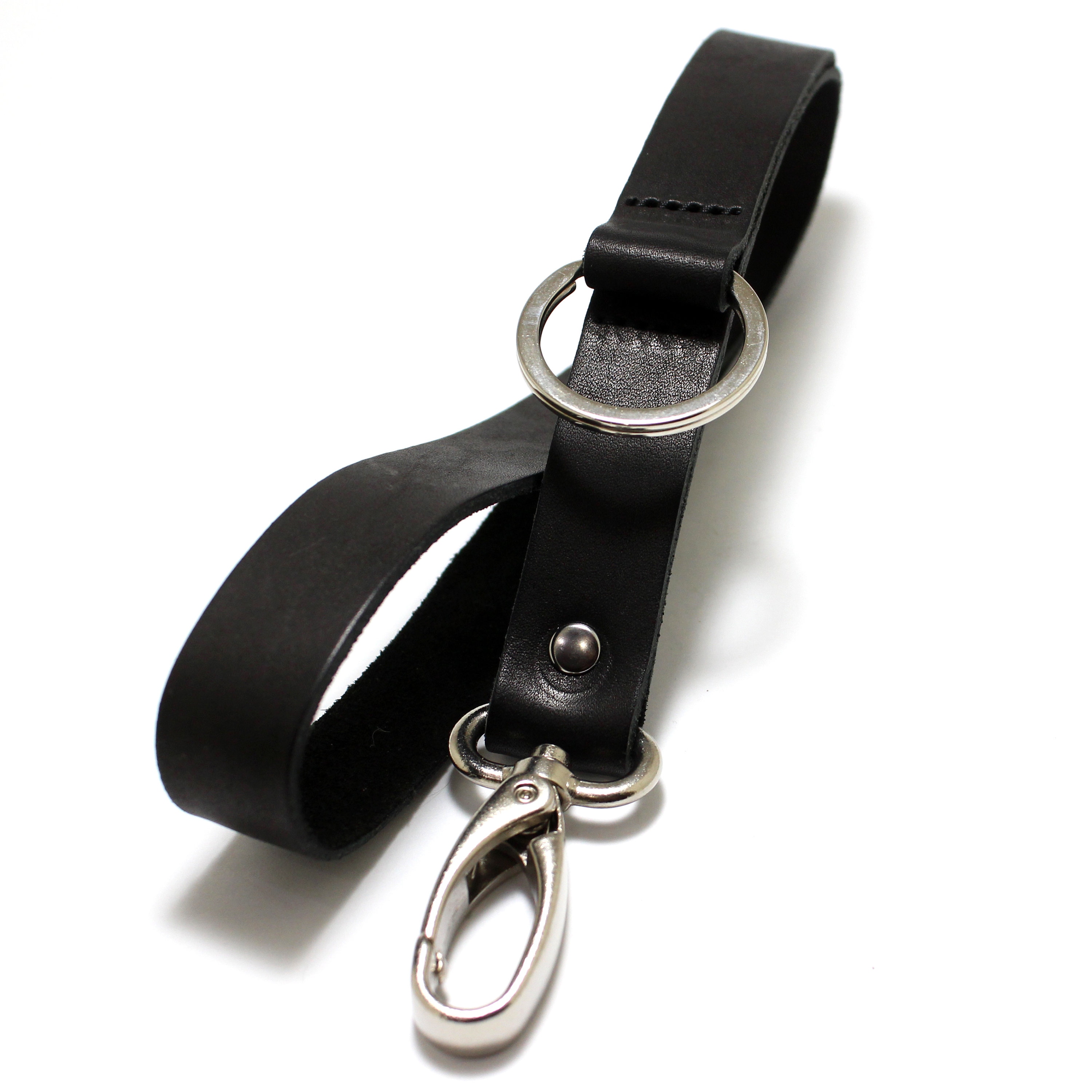 Extra Long Black Leather Keychain With Carabiner Clip (35cm) - Etsy