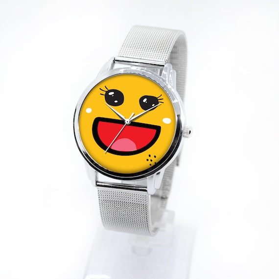 Red and yellow happy face emoji watch Happy Face Clock: 10.5 main image 4