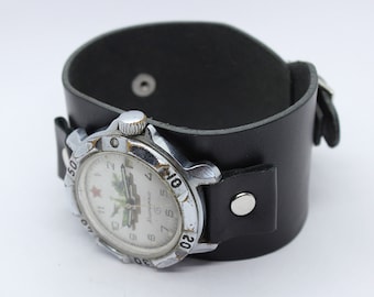 JDM glossy black leather wristband for watch custom size 18mm 20mm 22mm 24mm | Cover wrist band