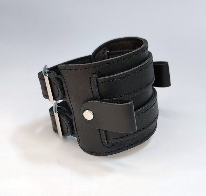 Aviator ST Leather Watch Strap: Extra Wide Stitched Band, Double Buckled (16-24 mm lugs) image 4
