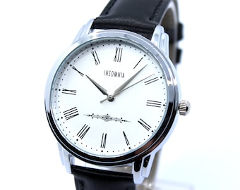 Insomnia watches - victorian style quartz watches retro design japanese movt leather band installed, vintage numerals urban watches
