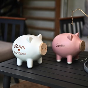 Custom Piggy Bank, Personalized Piggy Bank, Kids Piggy Bank, Ceramic Piggy Bank, Coin Bank, Piggy Bank for Girls, Christmas Gift, PIGZ