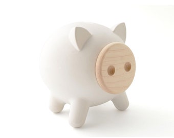Ceramic Piggy Bank, Modern Nursery Decor, Kids Saving Box