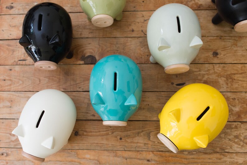 Large Piggy Bank Ceramic Piggy Bank Adult Piggy Bank Office Etsy