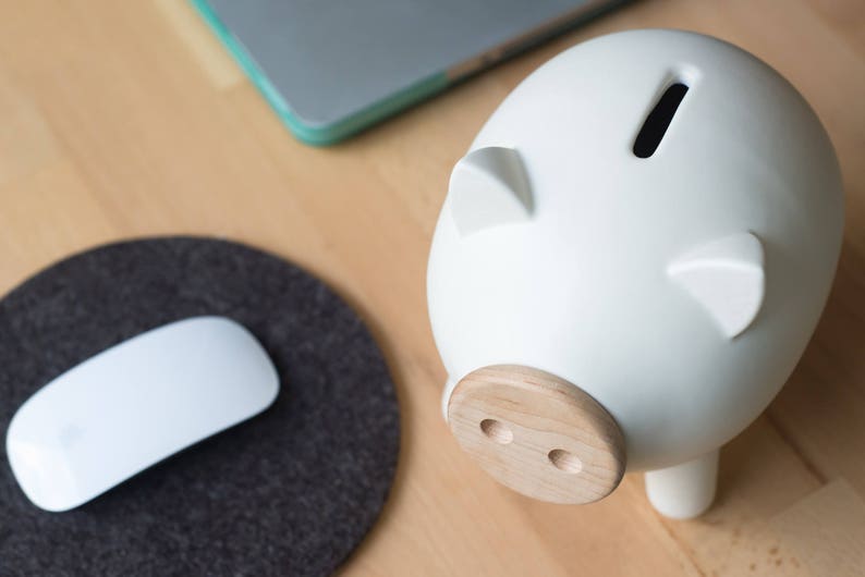 Ceramic Piggy Bank, Personalized Minimalist Coin Bank for Kids or Adults, Modern Home Decor Gift image 5
