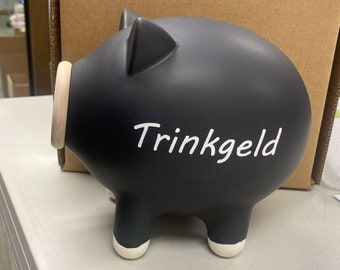 Personalized Piggy Bank, Adult Ceramic Coin Bank, Modern Saving Box For Desk Accessory