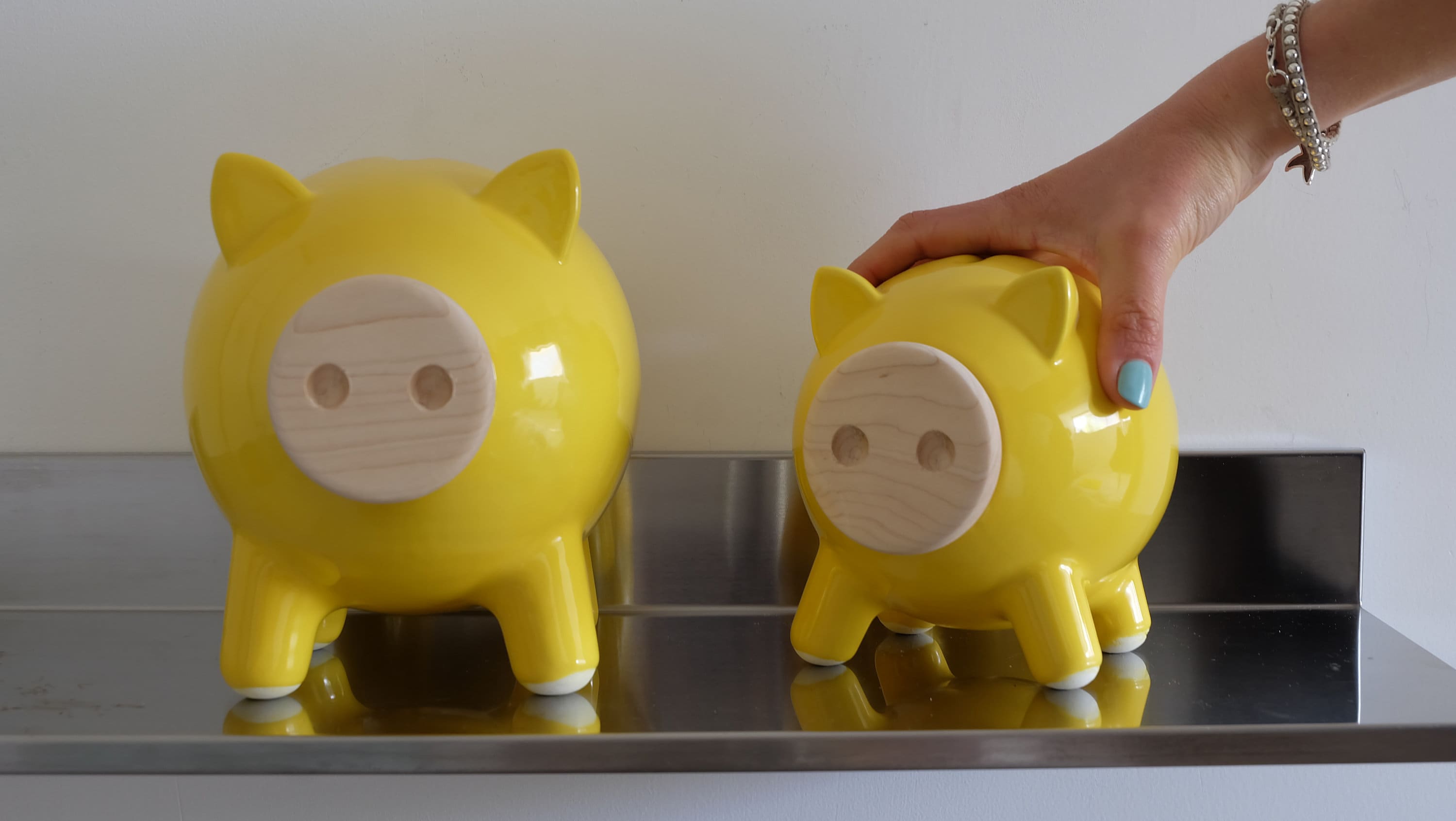 Gift Set of Two Modern Piggy Banks Original and Mini Size . Etsy