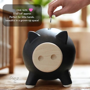 Ceramic Piggy Bank, Personalized Minimalist Coin Bank for Kids or Adults, Modern Home Decor Gift image 4