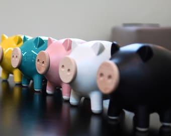 Personalized Modern Ceramic Piggy Bank, Special Birthday Gift for Kids