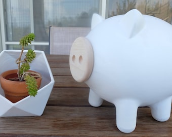 Adult Ceramic Piggy Bank, Modern Decor, Desk Accessory