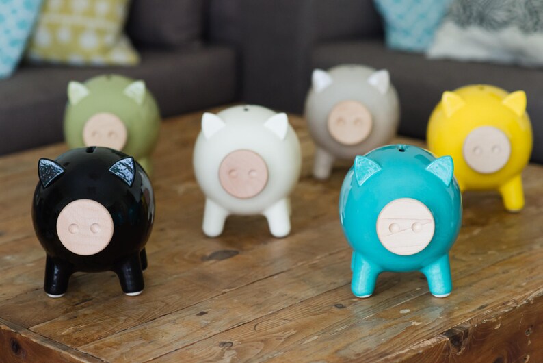 Large Turquoise Piggy Bank Ceramic Piggy Bank Adult Piggy Etsy