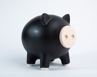 Black Piggy Bank, Adult Piggy Bank, Boys Piggy Bank, Large Piggy bank, Coin Bank, Money Box, Men's Office Gift, Boy's Christmas Gifts