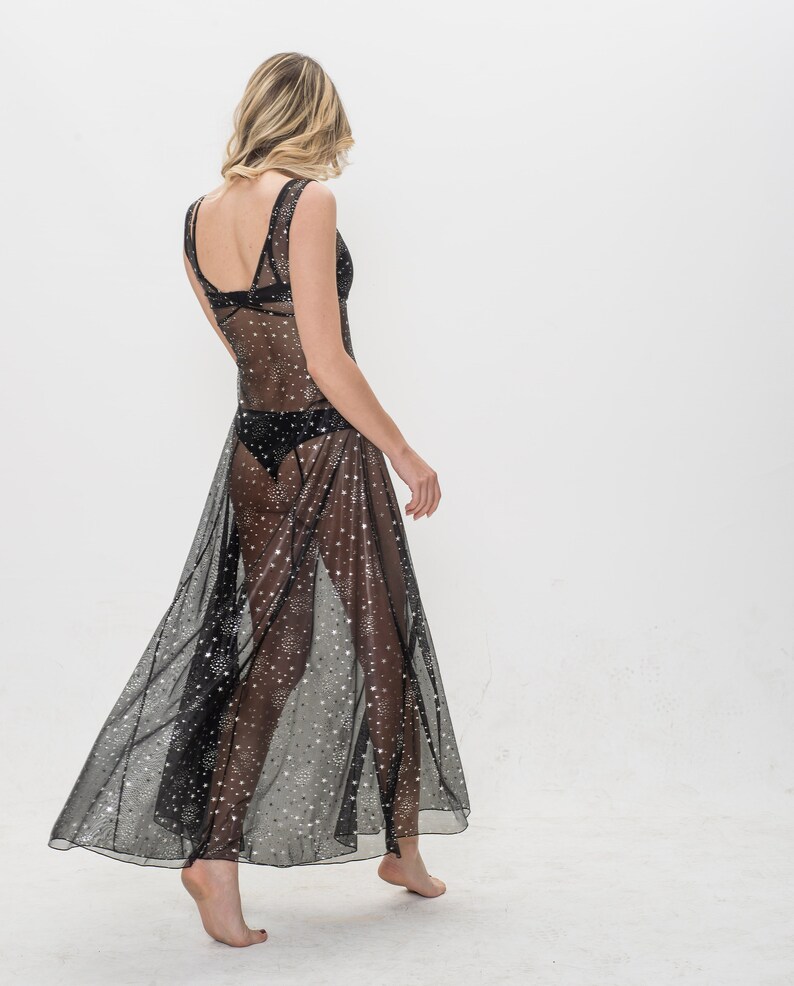 Sheer Dress Festival Clothing Sheer Star Dress Celestial Etsy