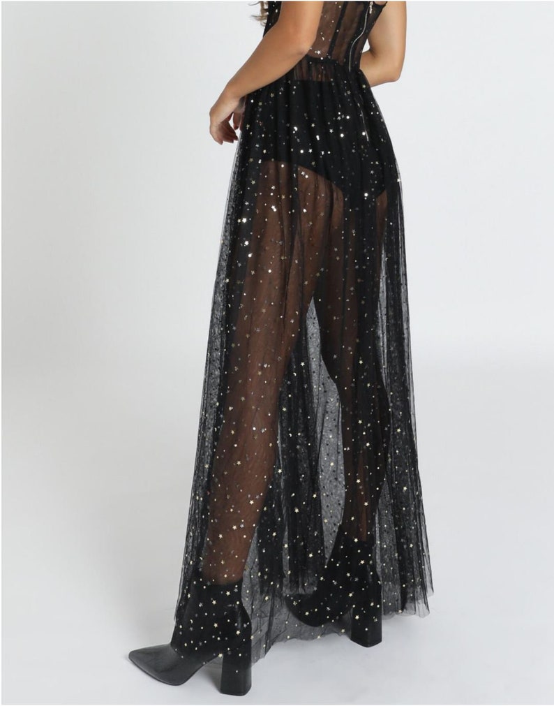 Sheer Dress Festival Clothing Sheer Star Dress Celestial Etsy