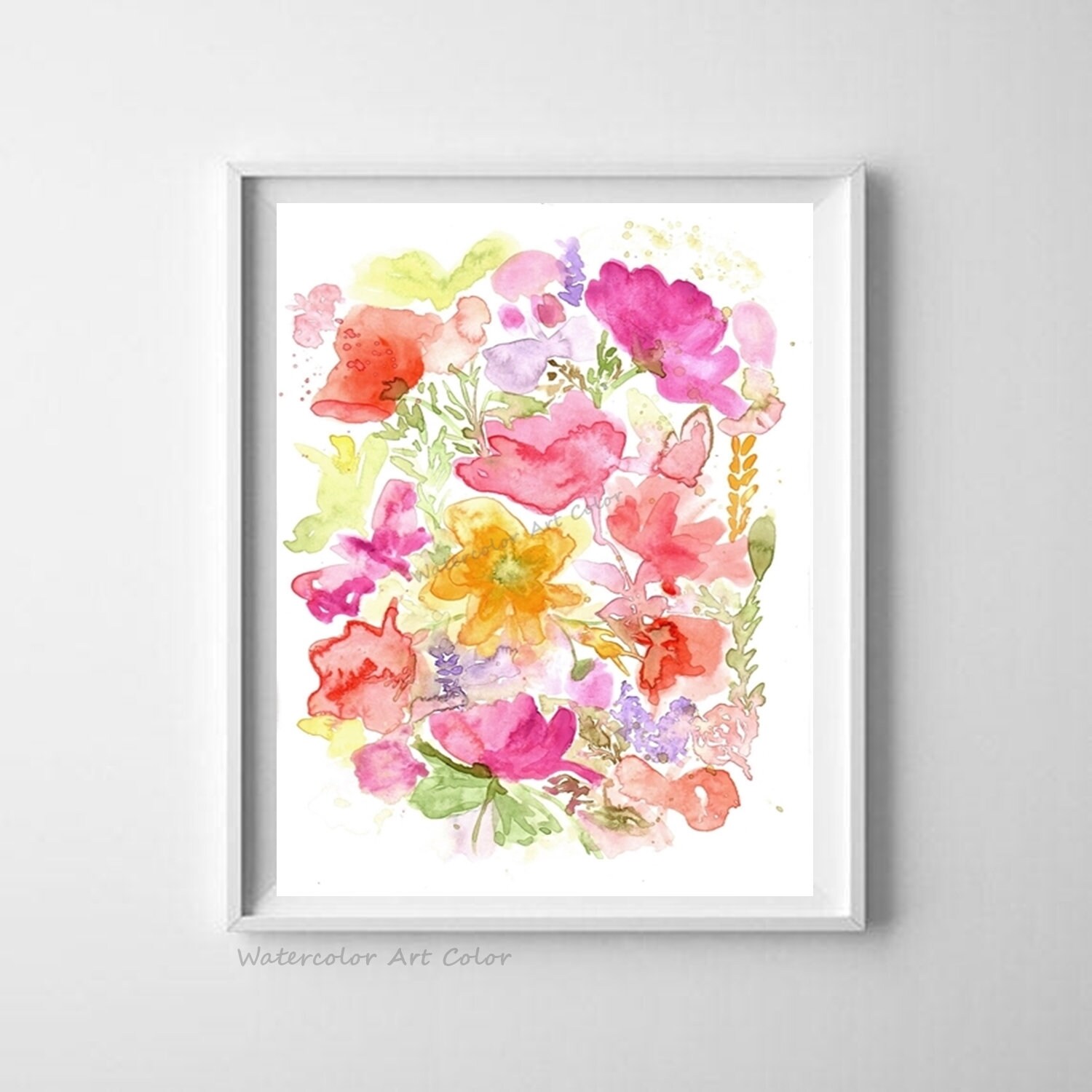 Flower Watercolor, Print Wall Art, Spring Flowers Botanical Poster, Art ...