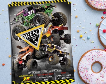 Monster Jam Invitation, Monster Jam Birthday Invitation card, Monster Jam Invitation, Monster Jam Party, Boy Birthday Party Invitation