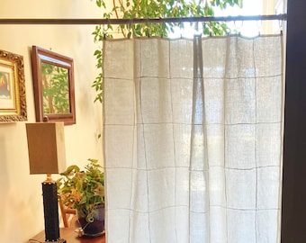 Your Basic All Linen Curtains, Customized to Fit Your Space ~ Modernized Traditional Korean Art ~ Cottagecore