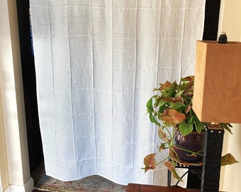 Your Basic Premium Linen Curtain Panels ~  Simple Glass Block Design ~ Perfect Room Divider