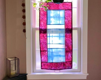 Hand Dyed Shibori Window ~ Privacy Screen ~ Hippie Room Decor ~ Colorful Curtains