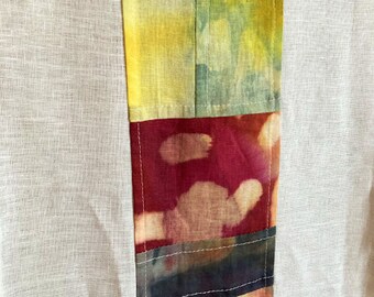 Hand-Dyed Contemporary Linen Noren Curtain ~ Organic Design Room Divider ~ Japandi Wall Art ~ Wabi Sabi