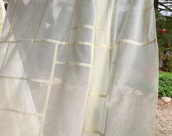 Korean Pojagi Patchwork Tapestry  •  8 Neutral Tones • Sheer Cotton Voile Window Hanging