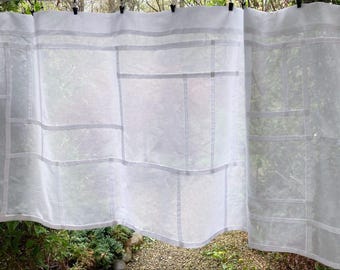 Bespoke Sheer Cotton Voile Pojagi Curtain in White
