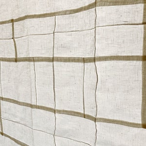 Your Basic Premium Linen Curtain Panels Elegant Modernized Korean Art Stitching Pojagi Patchwork image 7