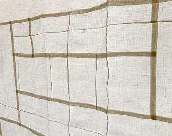 Your Basic Premium Linen Curtain Panels ~ Elegant Modernized Korean Art Stitching ~ Pojagi Patchwork