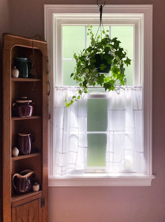 Custom Made Pojagi Curtain - Sheer Organic Cotton Voile - Bespoke Korean Patchwork Panel - Made to Measure Zen Window Treatment