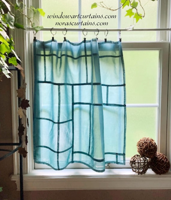 The Artisanal Blue Spruce Panel: A Modern Korean Patchwork Curtain