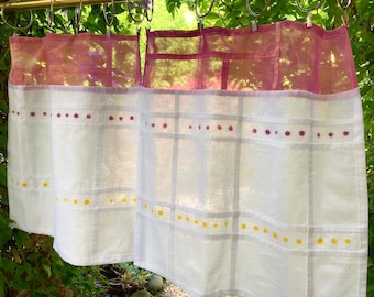 Mansa Cotton Pojagi Cafe Curtain Set • Sweetheart Minimalist Window Treatment