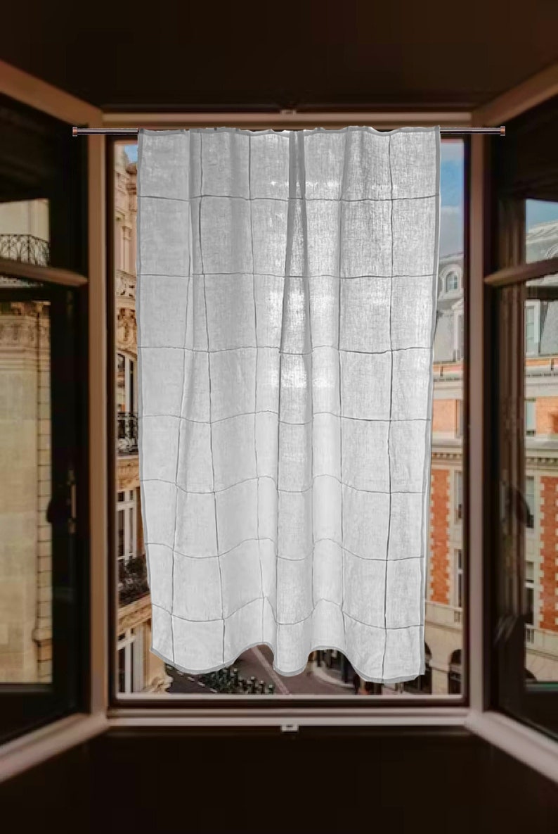 Your Basic Premium Linen Curtain Panels Simple Glass Block Design Perfect Room Divider image 2