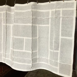 Your Basic Premium Linen Curtain Panels Elegant Modernized Korean Art Stitching Pojagi Patchwork image 7