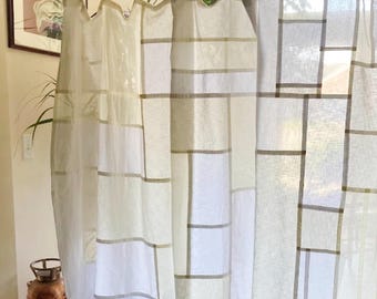 Bespoke Sheer Pojagi Drapery Multi Textured Fabric Panel