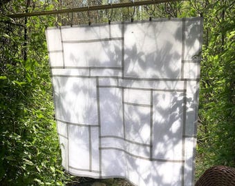 Custom Opaque Pojagi Curtain • 9 Neutral Tones Available • Luxury Textile Art • Japandi Patchwork Drapery