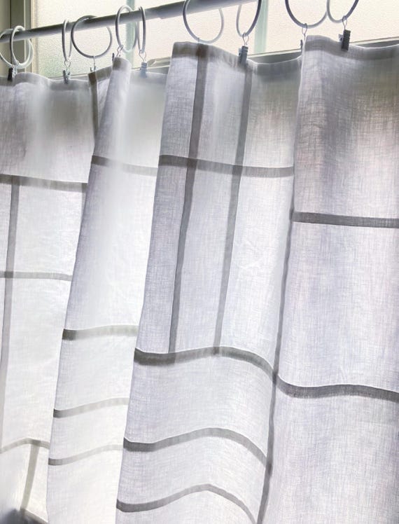 White Cotton Pojagi Curtain Panel: Korean Patchwork, Custom Opaque Curtain