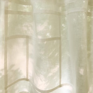 Custom Opaque Off-White Pojagi Curtain • Made to Order Japandi Patchwork Drapery