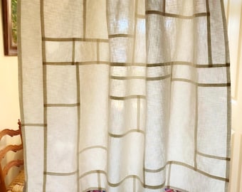 Off- White Pojagi Light-Filtering Art | Custom Organic Cotton